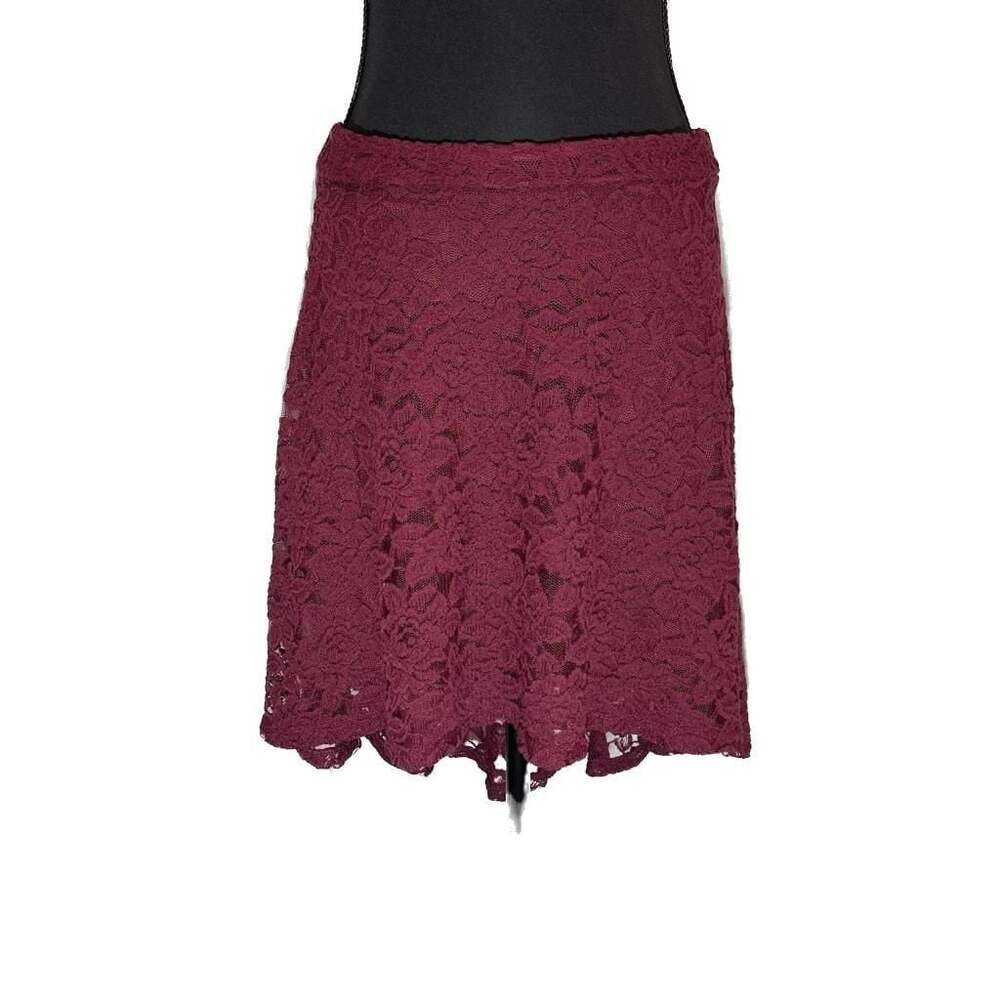 American Rags Skirt Medium Lace Lined High Low Burgandy Zip Back Fairy Goth
